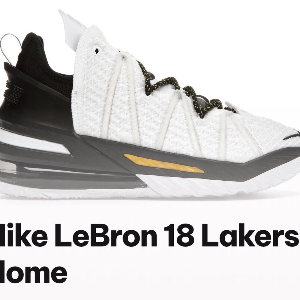 Nike LeBron 18 White Black Gold Sneakers